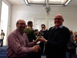 Alan Whitford handing over the winners trophy
