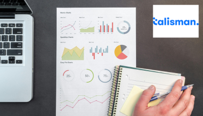 Graphs on paper with Talisman logo