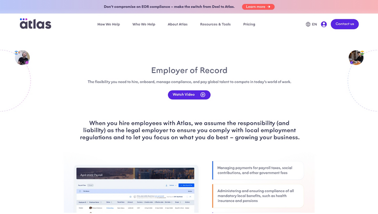 Atlas homepage screengrab