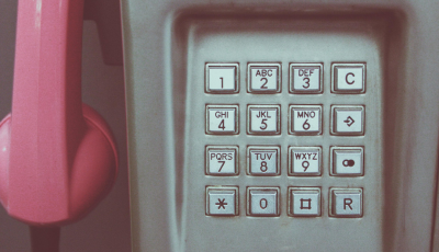 Old-fashioned pay phone