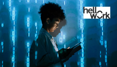 Digital imagery with Hello work logo